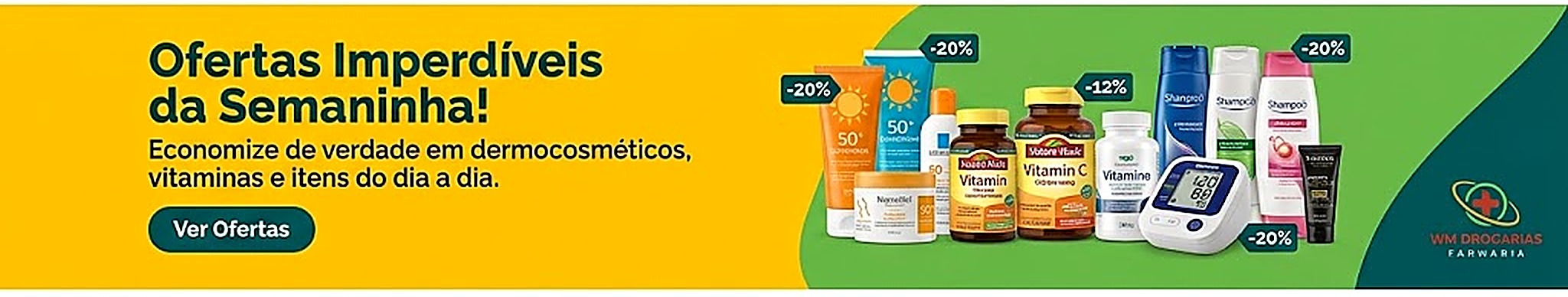 Ofertas imperdíveis da semaninha — economize em dermocosméticos e vitaminas