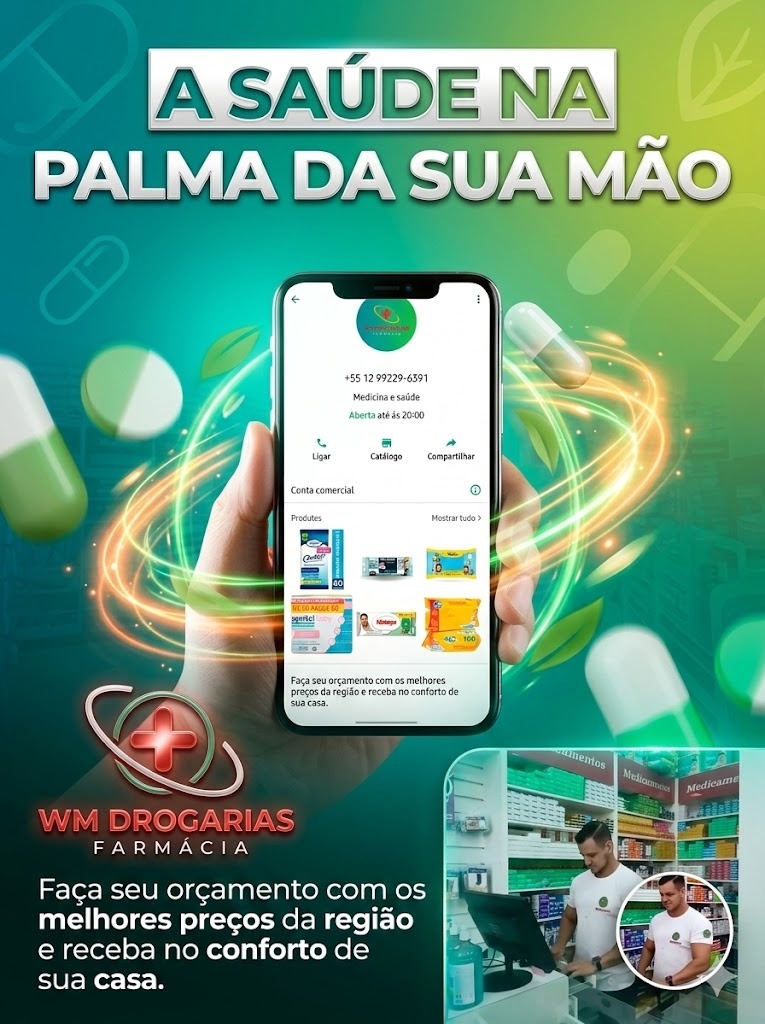 Pedido sendo feito pelo WhatsApp da WM Drogarias